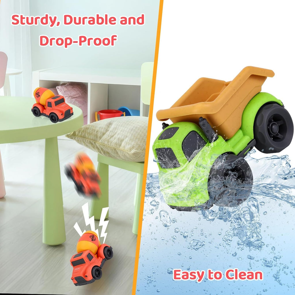 MonotrakStudio 3-in-1 Construction Truck Toy Set for Toddlers