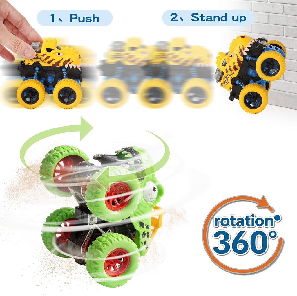 MonotrakStudio Dinosaur Monster Truck Toy Set for Boys & Girls