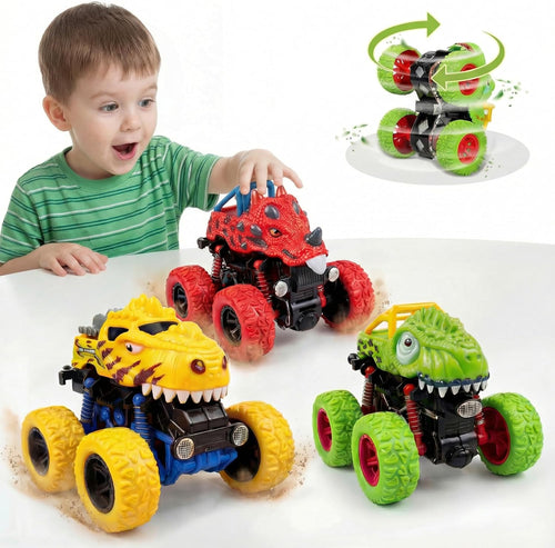 MonotrakStudio Dinosaur Monster Truck Toy Set for Boys & Girls